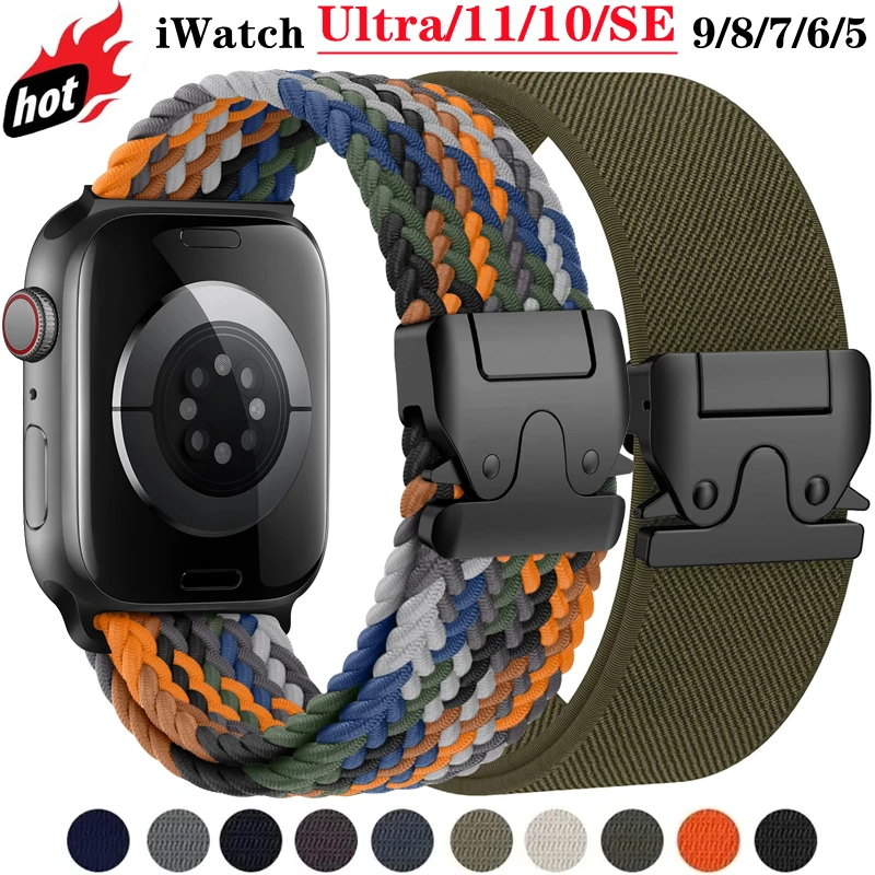 

Parachute Straps For Apple Watch Band 46mm 44mm 45mm 40mm 41mm 38 42mm 49mm correa Bracelet IWatch Series Ultra 11 10 9 8 7 6 SE