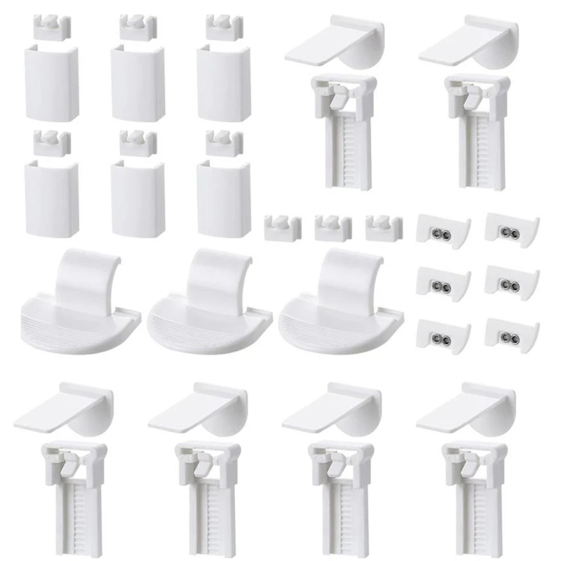 36Pcs Pleated Blind Bracket Kits Window Shade Mounting Clamp Support Roller Curtain Brackets Replacement Accessories Dropship