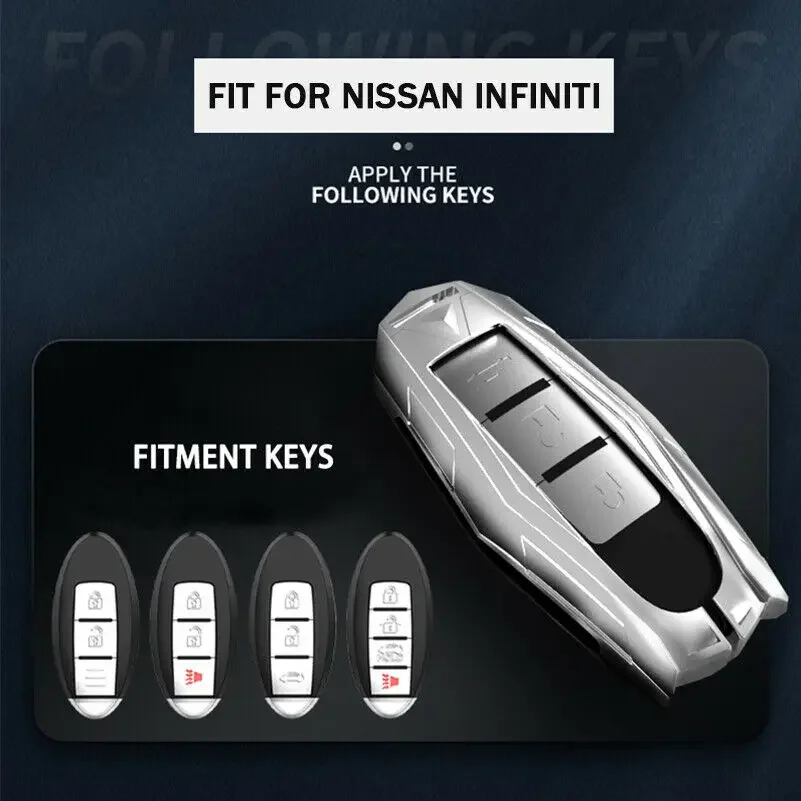 

Zinc Alloy Car Remote Fob Key Cover Case Bag For Infiniti Q30 Q50 Q70 For Nissan Qashqai Murano Teana Titan Juke Latio Sentra