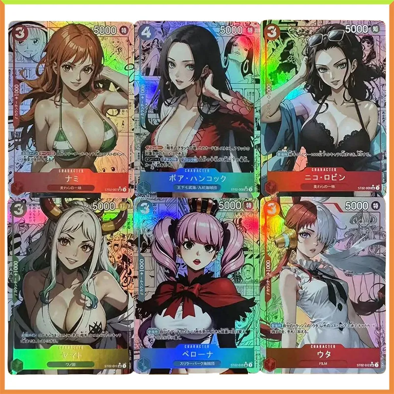 

Anime Goddess Story DIY ACG ONE PIECE Nami Hancock Robin Yamato Perona Uta Toys for boys game Collectible Cards Birthday Present