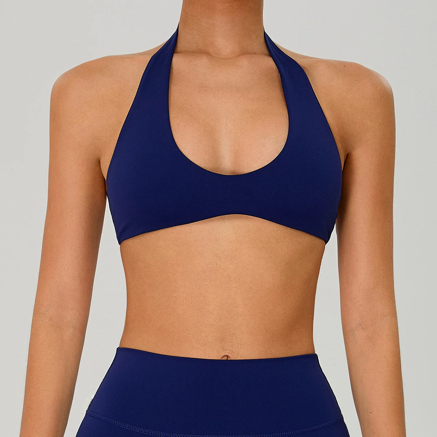 ENYFD Minimalist suspender neck sports bra women's breathable beauty back coat gym yoga sports vest sleeveless backless T-shirt
