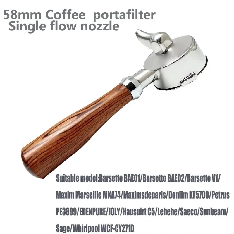 58mm Portafilter with 2 Spout, 18g Basket for ECM/Barsetto/ Maxim Marseille MKA74/JOLY/Lehehe/Saeco/Sunbeam/ Sage Coffee Maker