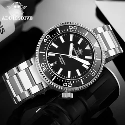 ADDIESDIVE Man Watch Sapphire Crystal Blue Luminous Dial Ceramic Bezel 316L Stainless Steel 1000m Diving Mechanical Watch