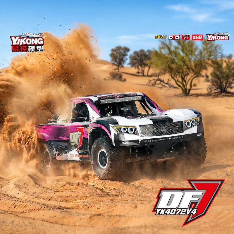 YIKONG YK4072 V4 DF7 1:7 Rear Straight Bridge Desert Short Card Remote Control Electric Brushless 4WD Off-Road Vehicle 4072 RTR