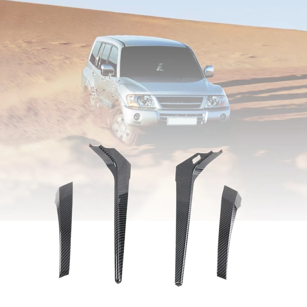 

for Mitsubishi Pajero Sport 2020 Left Hand Drive 4PCS Carbon Fiber ABS Car Gear Shift Knob Frame Cover Trim Moldings