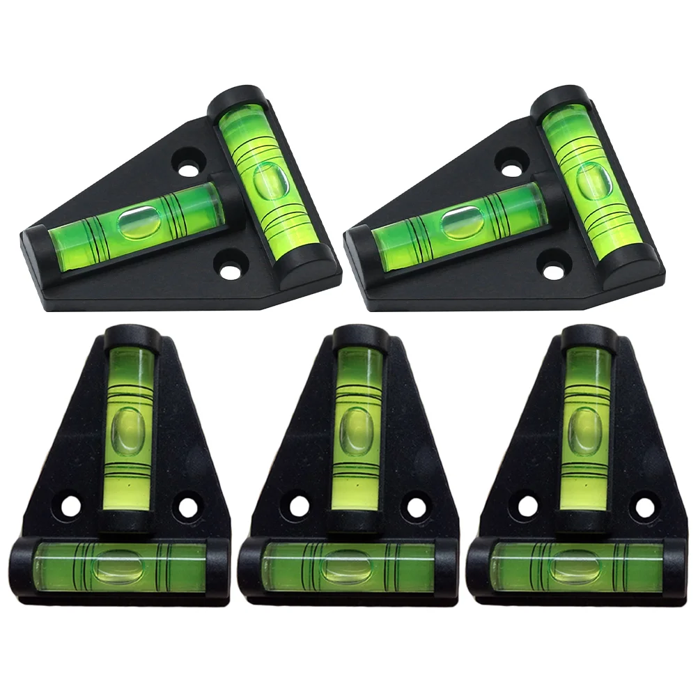 5 Pcs Small Bubbles Two-way Triangular Level Mini Little Circular Plastic Tool Leveler