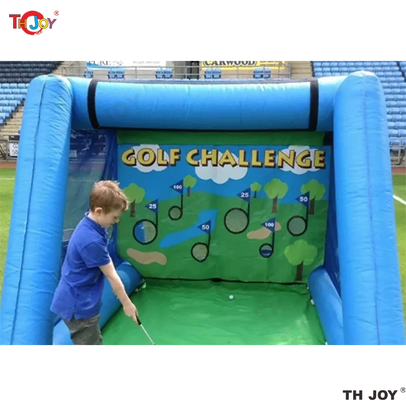 เกมกอล์ฟเป่าลมสนุกๆ เครื่องจำลองการเล่นกอล์ฟกลางแจ้งแบบพกพา เกมกีฬาเป่าลมแบบพกพา ท้าทายการชิพกอล์ฟ