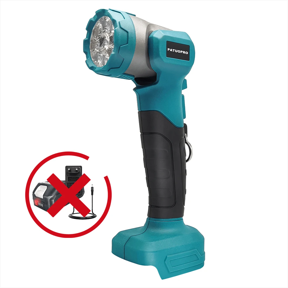 무선 LED 작업등, 휴대용 손전등, 충전식 휴대용 스포트라이트, 마키타 18V 배터리용 USB 포트, 배터리 없음