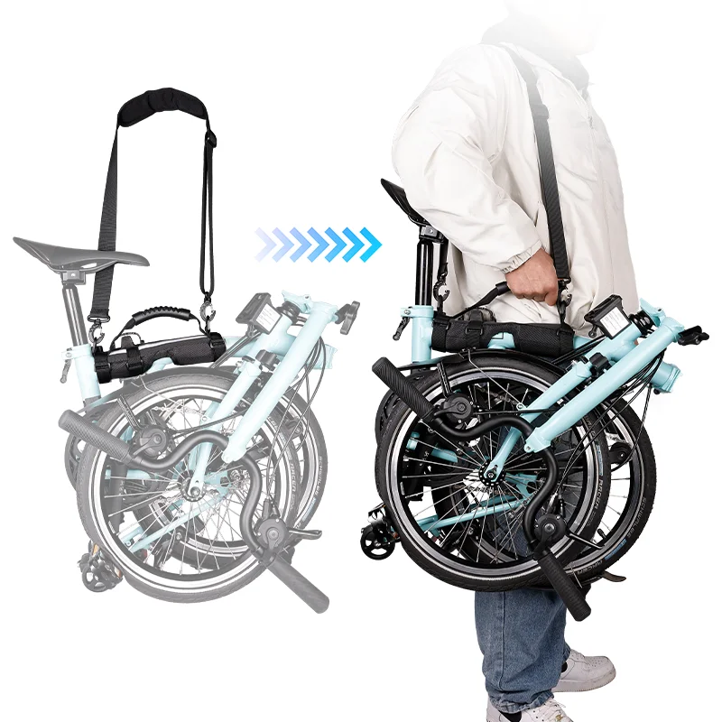 ESLNF Portable Foldable Bike Lifting Strap Reflective Bicycle Folding Carriage Belt Skateboard Shoulder Strap Cycling Accessory