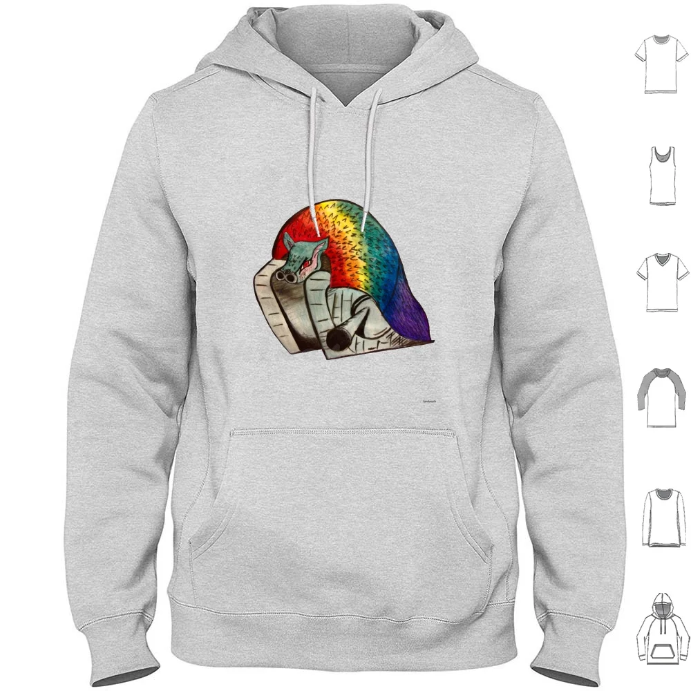 Rainbow Tarkus Hoodie Cotton Long Sleeve Emerson Lake And Palmer Emerson Lake Palmer Elp Prog Progressive Tarkus Rainbow