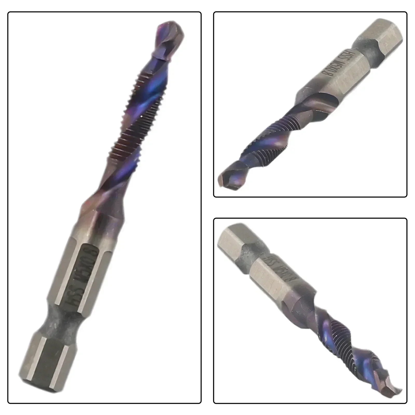 Tap Drill Bit M3-M10 3 In1high-speed Steel 1/4 Hexagon Shank HSS Screw Bit Drilling Tapping Machine Compound Tap Power Tools