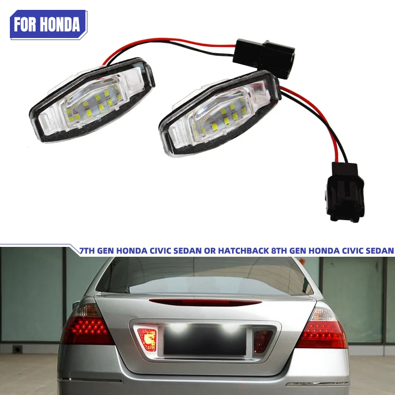 Xenon White OEM-Fit LED License Plate Light For Acura MDX RL TL TSX ILX For Honda Civic Accord Odyssey License Plate Light