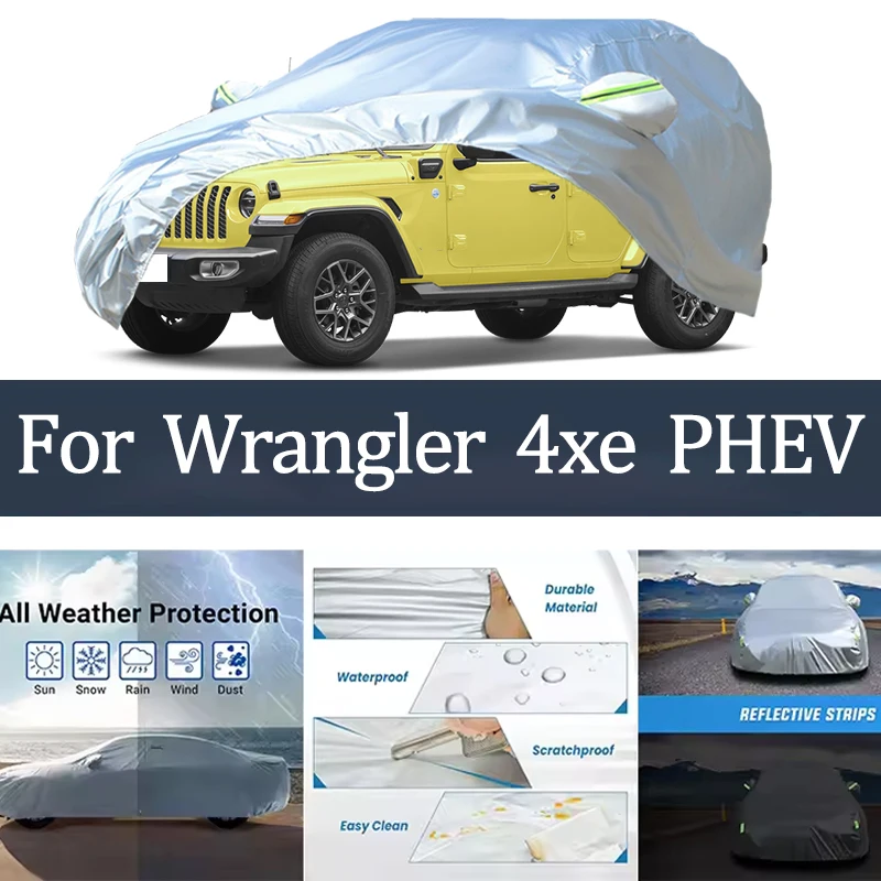 

For Wrangler 4xe PHEV Car Cover Outdoor Protection Covers Snow Sunshade Waterproof Dustproof Exterior UV Car Accessories Auto