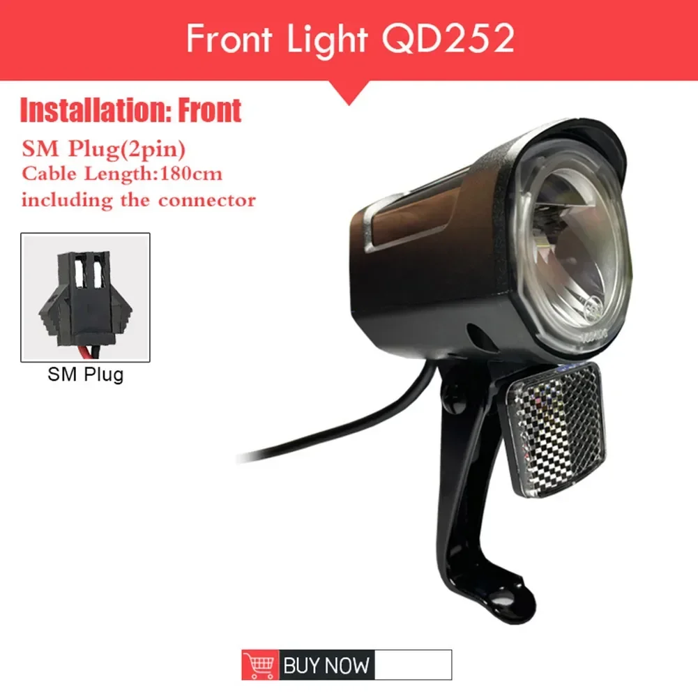 Quality E-bike Headlight Front Light Connector LED Lamp Plastic SM Plug Scooter Spotlight Waterproof 1 Pc 12-72V