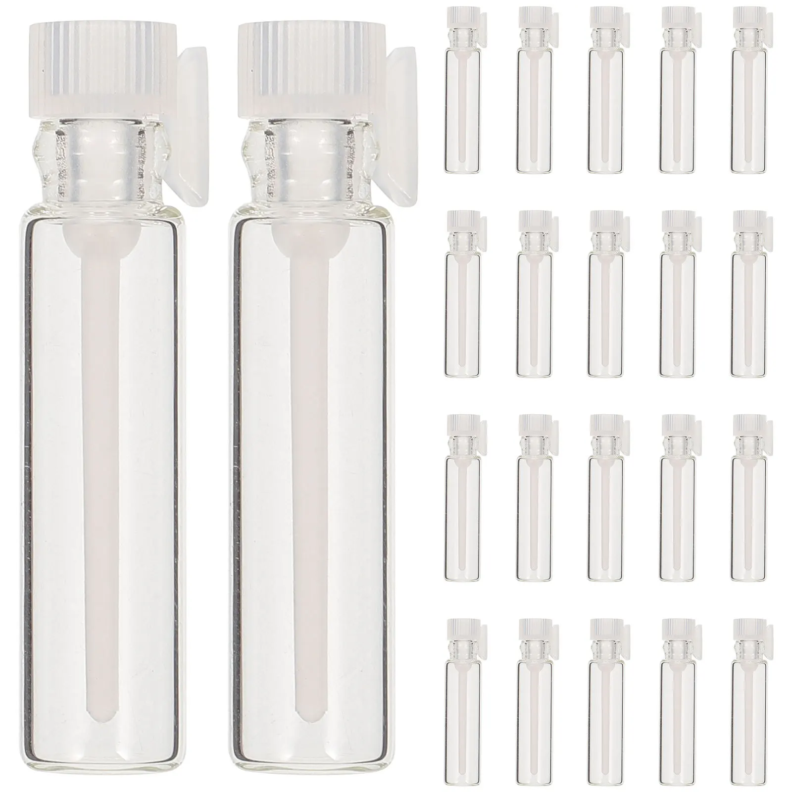 100 pezzi mini bottiglie campione di profumo in vetro tappo per asta in plastica a prova di perdite bottiglie secondarie di olio essenziale riutilizzabili portatili