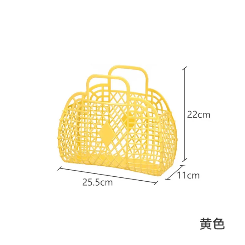 Hollow Model Plastic Vegetable Basket Handbag Jewelry Basket Shopping Storage Bathroom Basket Fruit Vegetable Toys Sundries Bag