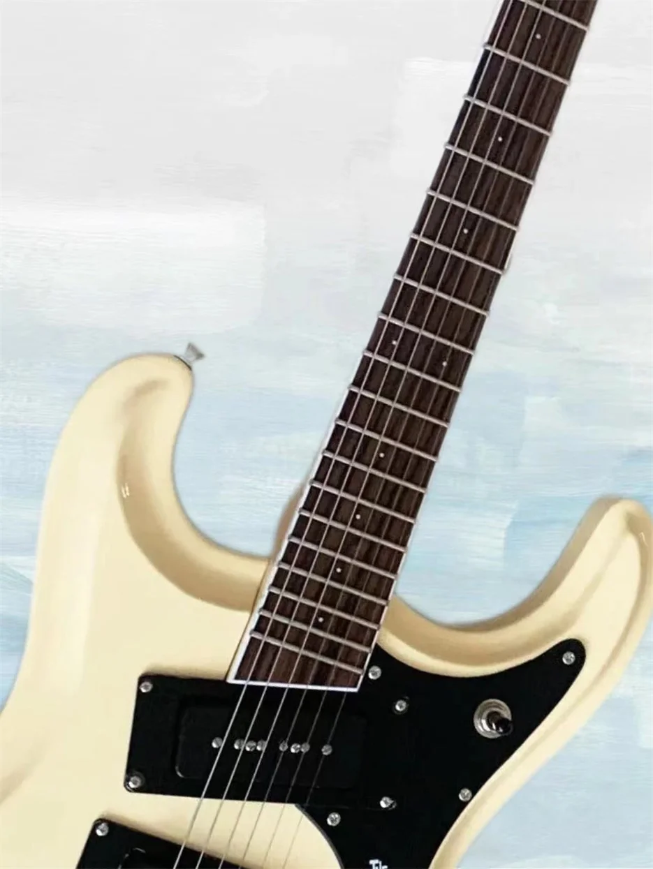 Custom Made Mosrite The Ventures 1965 Model Pearl White Electric Guitar B500 Tremolo Birdge China Made Guitars