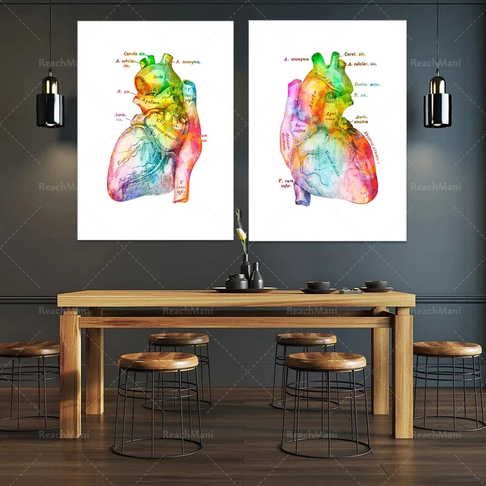 Anatomical Heart Print, Watercolor Heart Anatomy, Cardiology Art, Medical Poster, Cardiologist Gift, Heart Surgeon Gift, Clinic