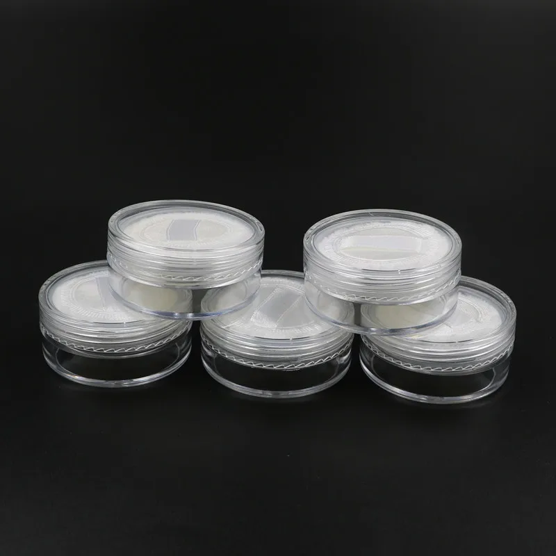 6pcs 20g Loose Powder Puff Jar Refillable Pot With Sifter Grid Lid Cosmetic Container PS Clear Plastic Empty Cream Jar Packaging
