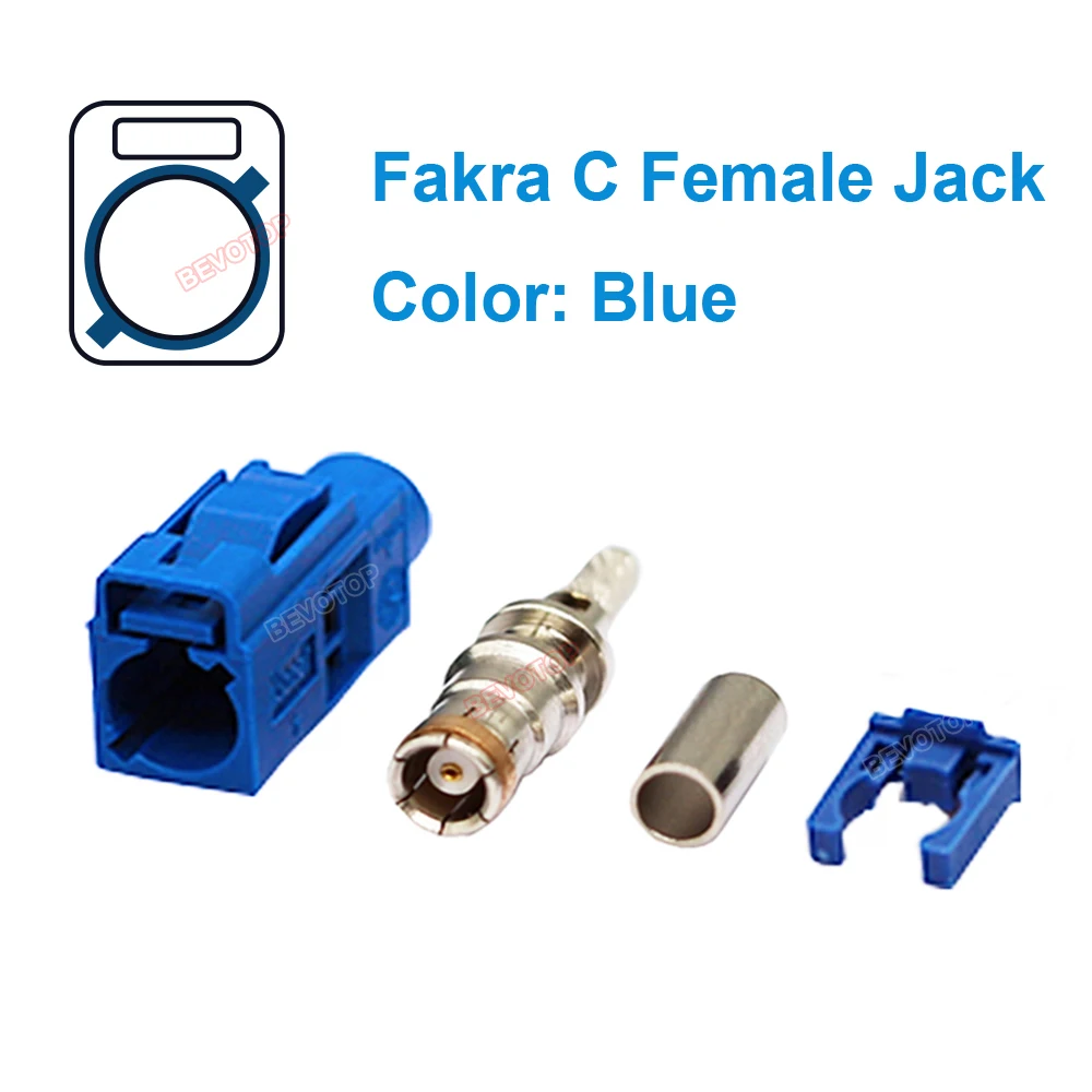 1PCS Fakra Weibliche Jack A/B/C/D/E/F/G/H/I/K/M/Z Codierung 50 Ohm RF Koaxial Löten Draht Stecker für RG316 RG174 Pigtail Kabel