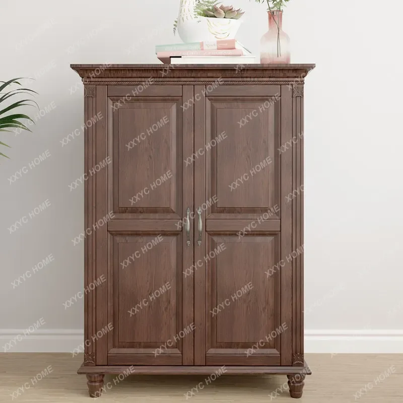 XX solid wood wardrobe opposite door storage independent adult
