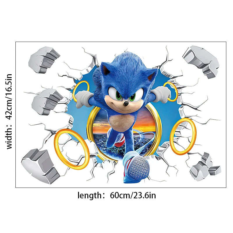 4 Styles Sonic The Hedgehog Children Room Decoration Stickers Cartoon Anime Character Image Car Waterproof Sticker Wholesale