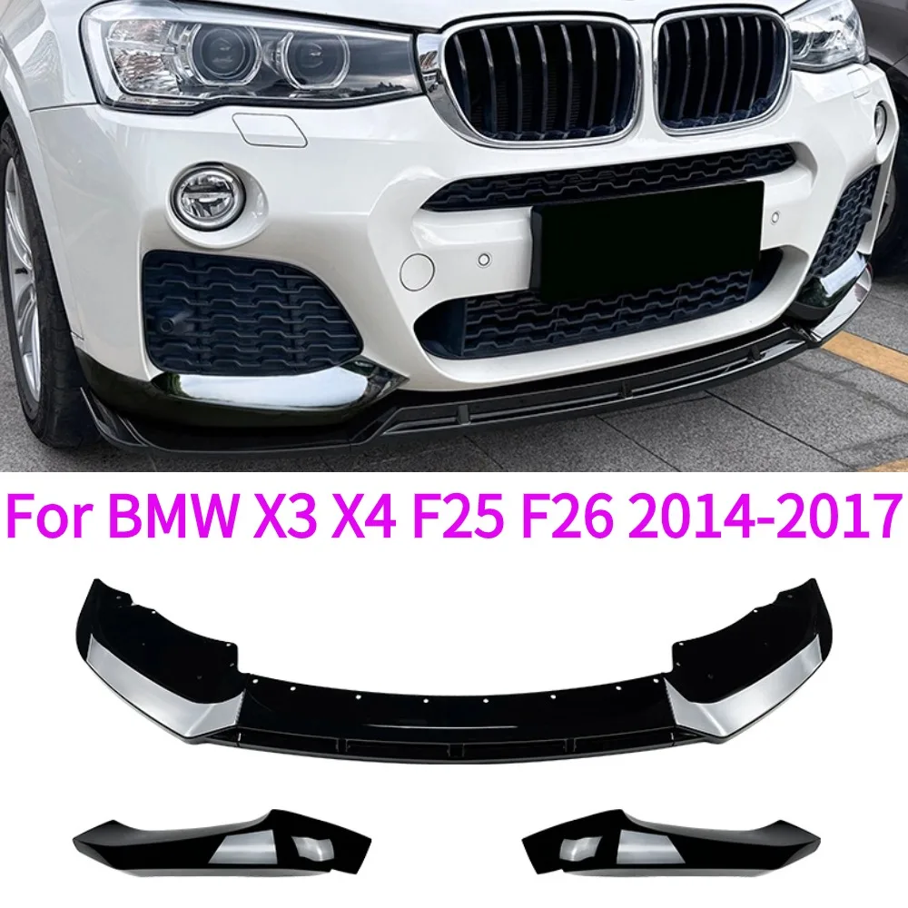 For BMW X3 F25 X4 F26 LCI M Sport 2014-2017 Front Diffuser Splitter Bumper Lip Chin M Performance Tuning Accessory