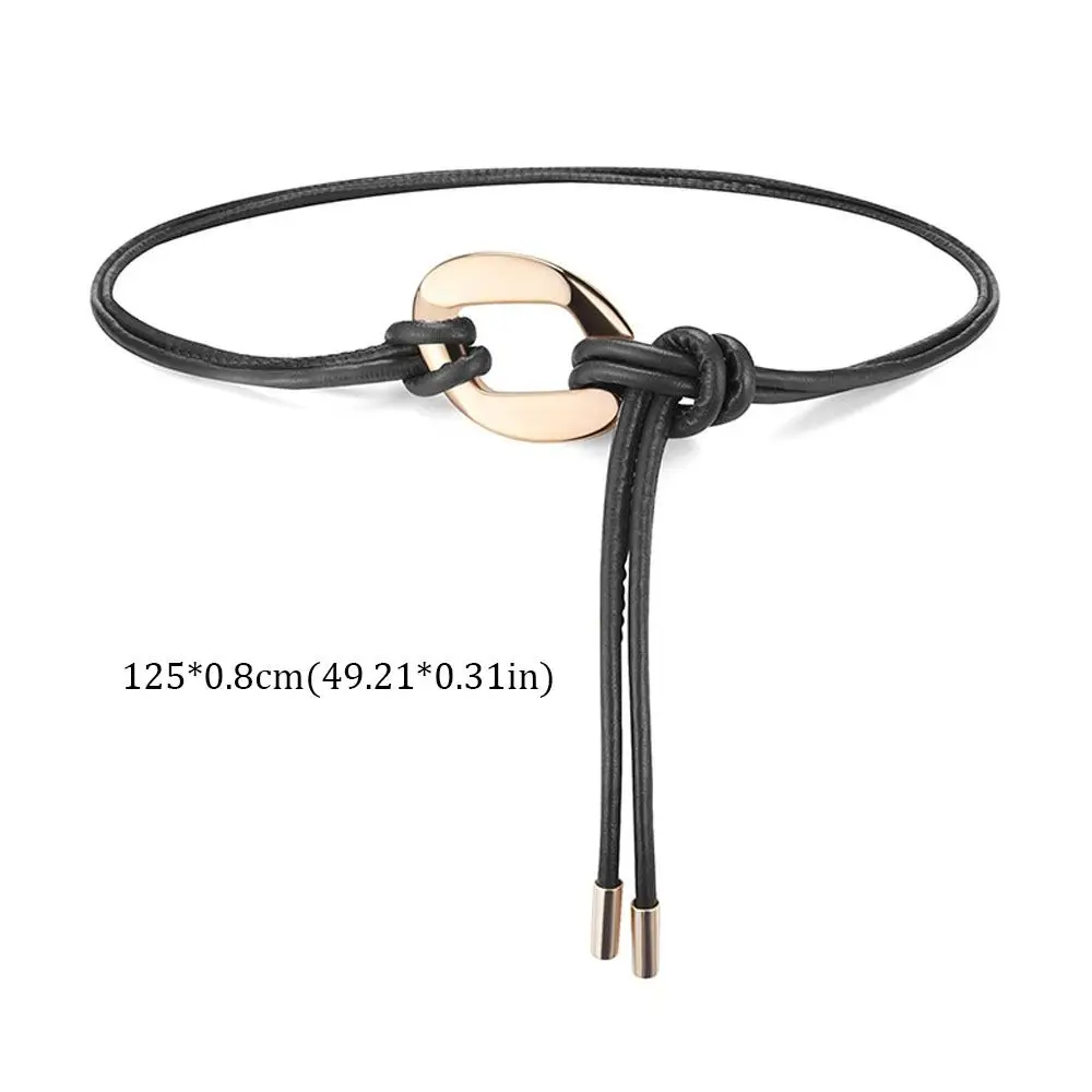 패션 PU 가죽 슬림 허리 로프 메탈 버클 DIY 얇은 허리띠 장식 스트랩 스커트 드레스 탑 의류용