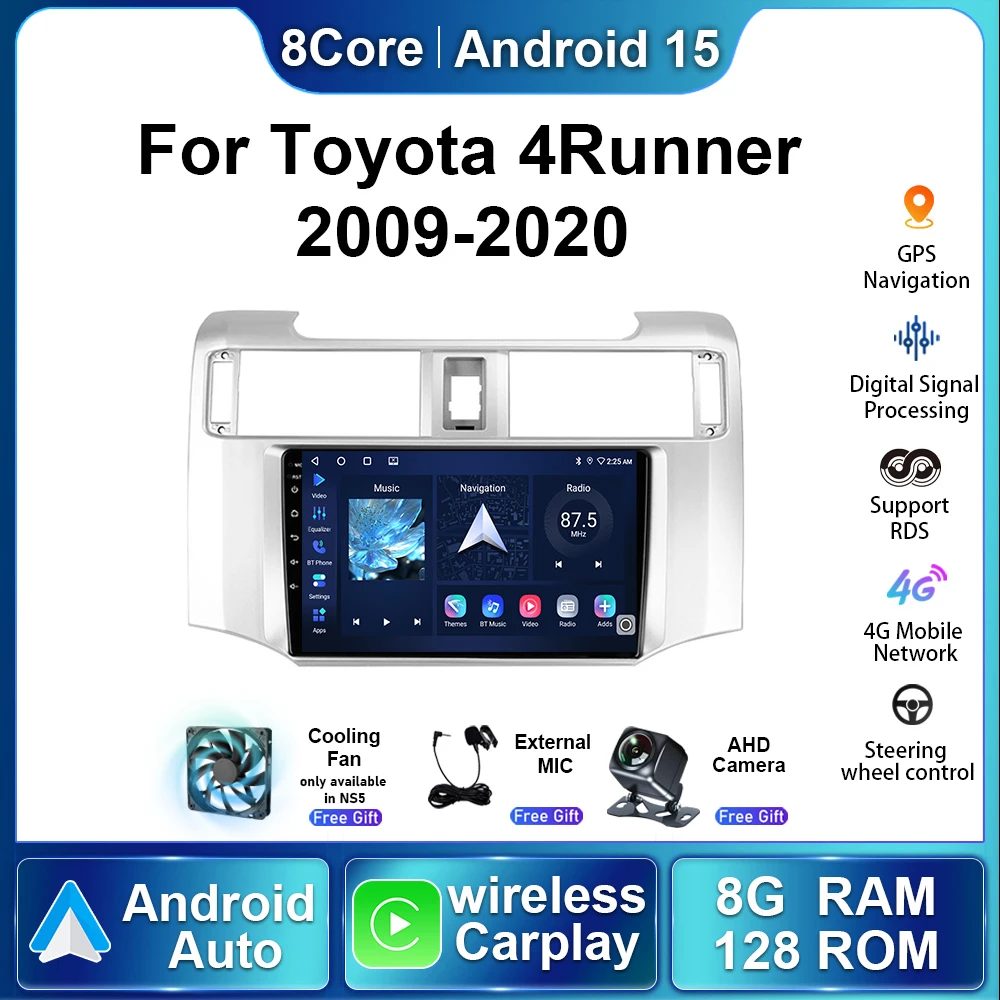 

2 Din Android15 Autoradio Multimedia Stereo Video Player For Toyota 4Runner 2009 - 2019 2020 Wireless Carplay Car Navigation GPS