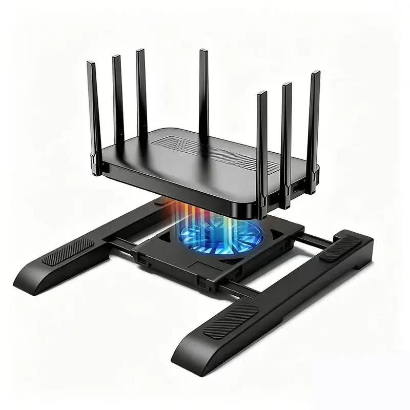 Portable Practical Flat Router Cooling Fan Stand, Suitable for 10 to 17-inch Laptops, Routers and TV Boxes