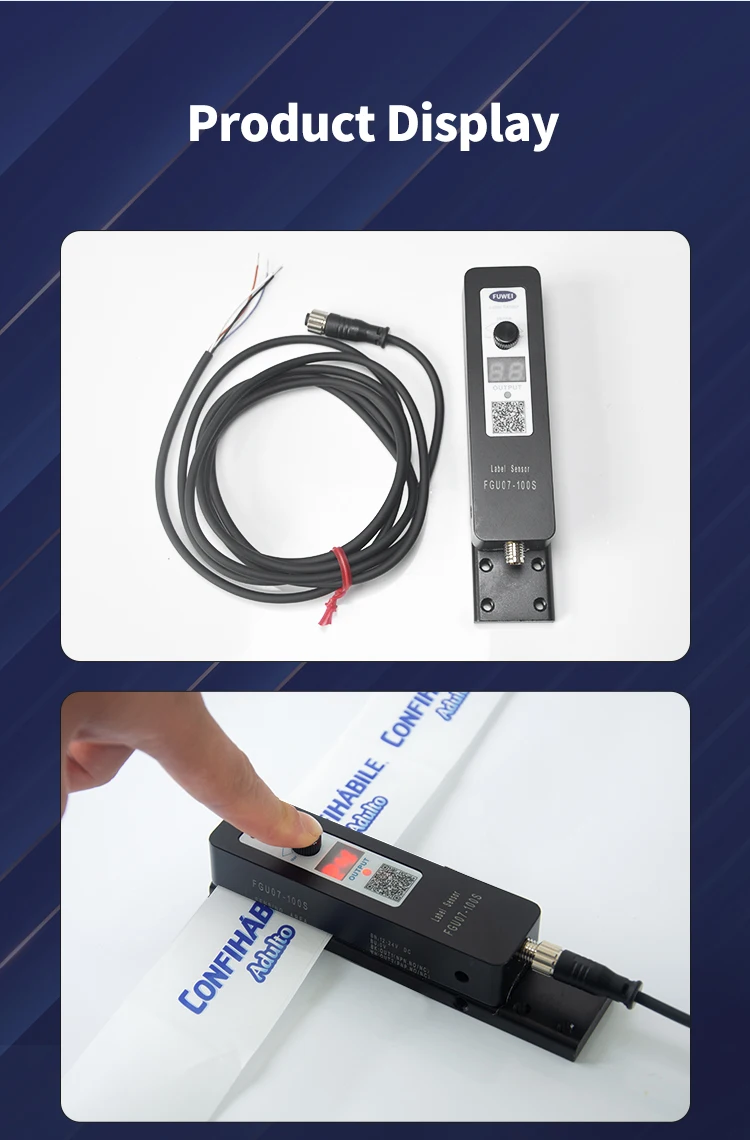 FUWEIFGU07-100S Digitaler Etikettensensor, Etikettiermaschine, Sensor, transparent, nicht transparent, Etikettenerkennung, fotoelektrischer Schalter – Detail 10