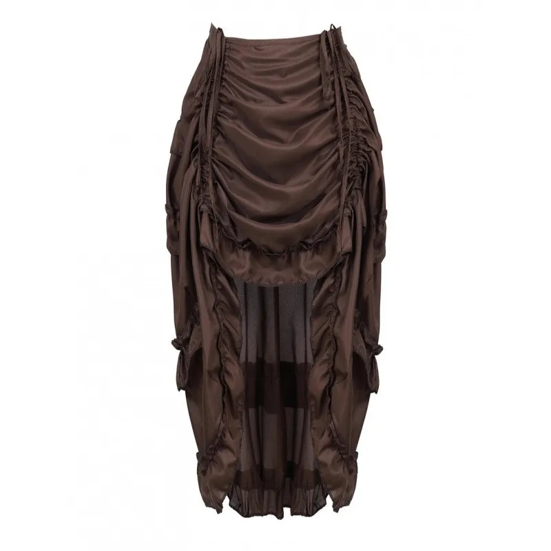 Patchwork Drawstring Skirt Umbrella Skirt Literary Retro with Court Style High Temperature Setting Edgy Streetwear for Women