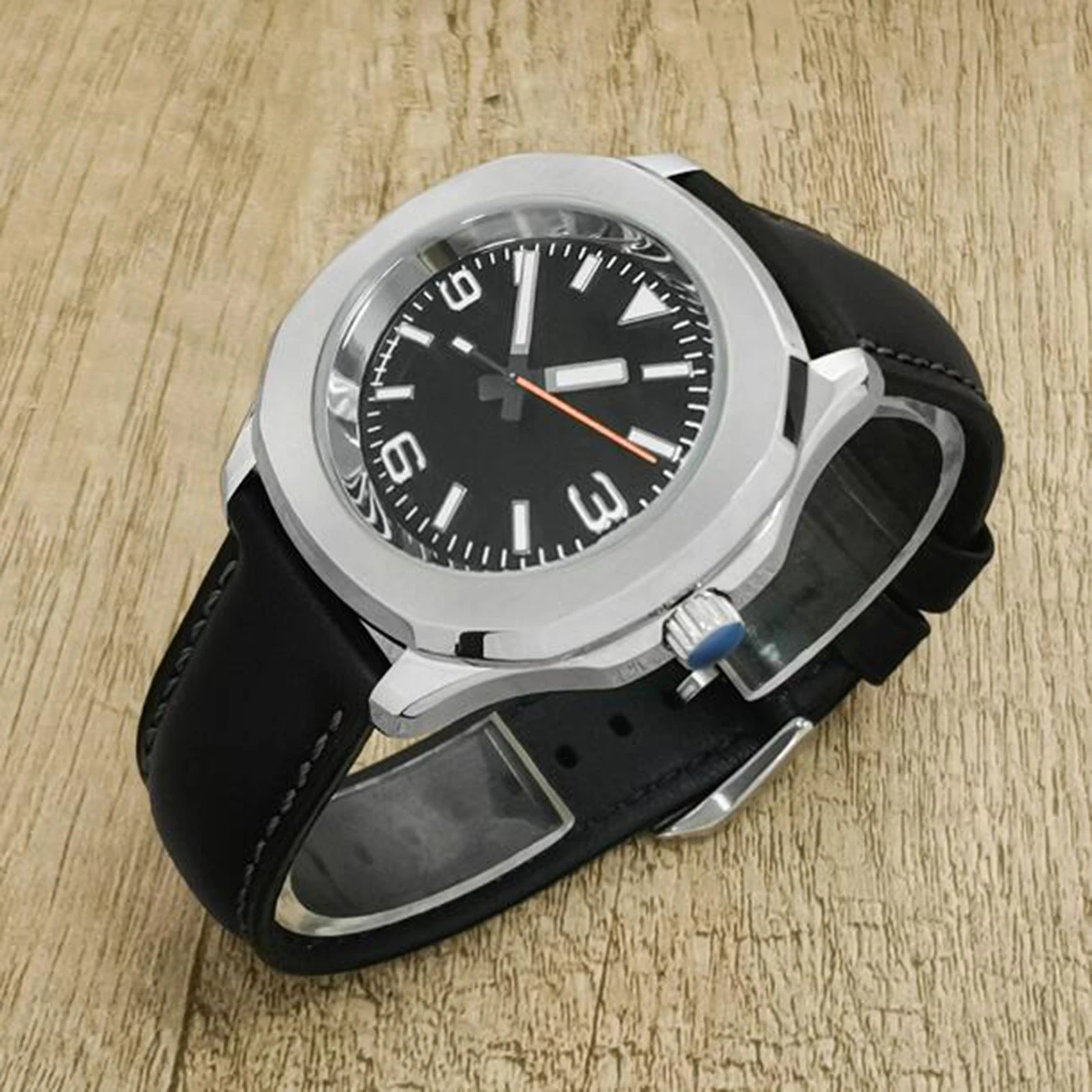 ساعة اليد الميكانيكية الياقوت للرجال مع الاتصال الهاتفي مضيئة الأخضر ، حاوية من الفولاذ المقاوم للصدأ ، حركة أوتوماتيكية ، NH35 ، موضة جديدة ، 40 مللي متر