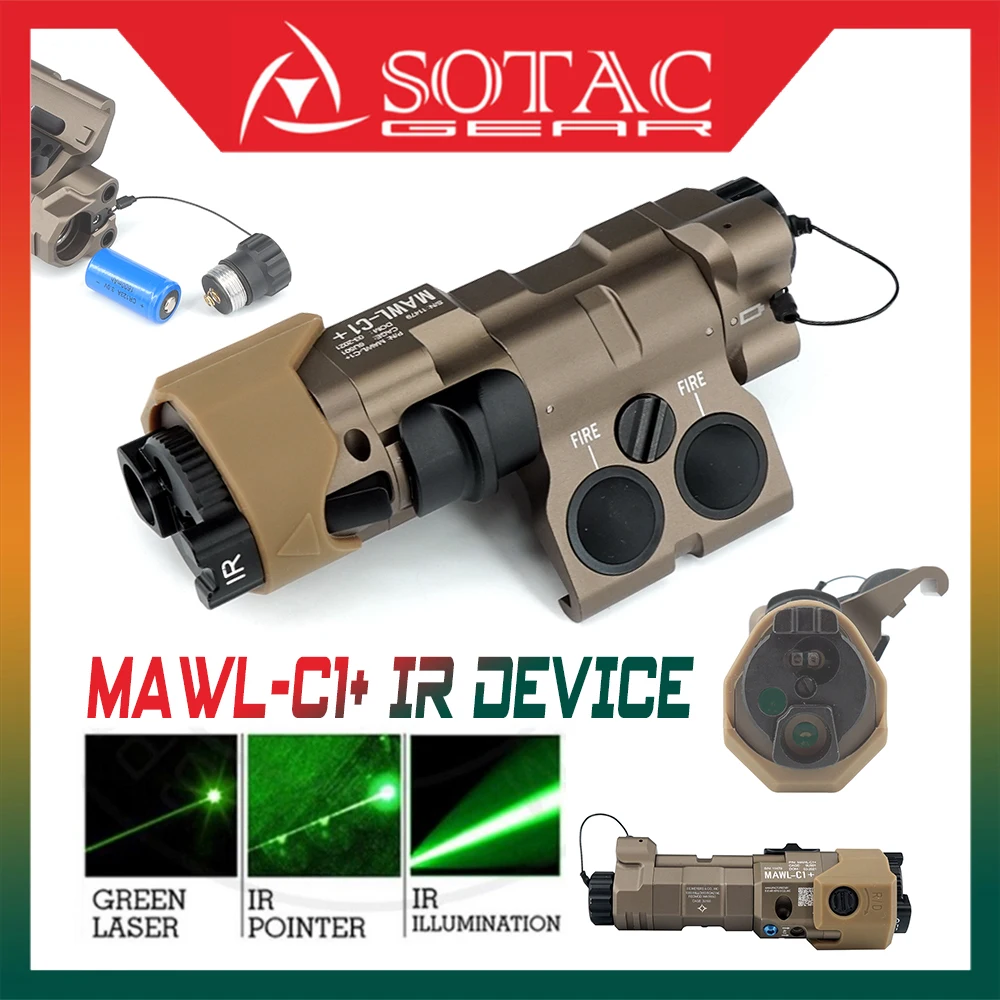 

Tactical Green Laser MAWL-C1+ MAWL-C1 MAWL C1 IR Laser Aiming Device Illuminator with 5.56 Airsoft Hold Zero Laser Light