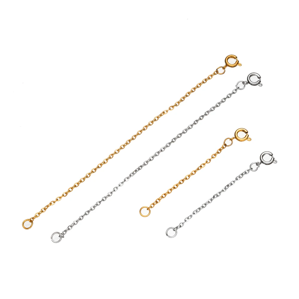 

5Pcs Stainless Steel Extension Extended Chains With Clasps DIY Necklace Bracelet Connectors Jewelry Making Findings Accessories