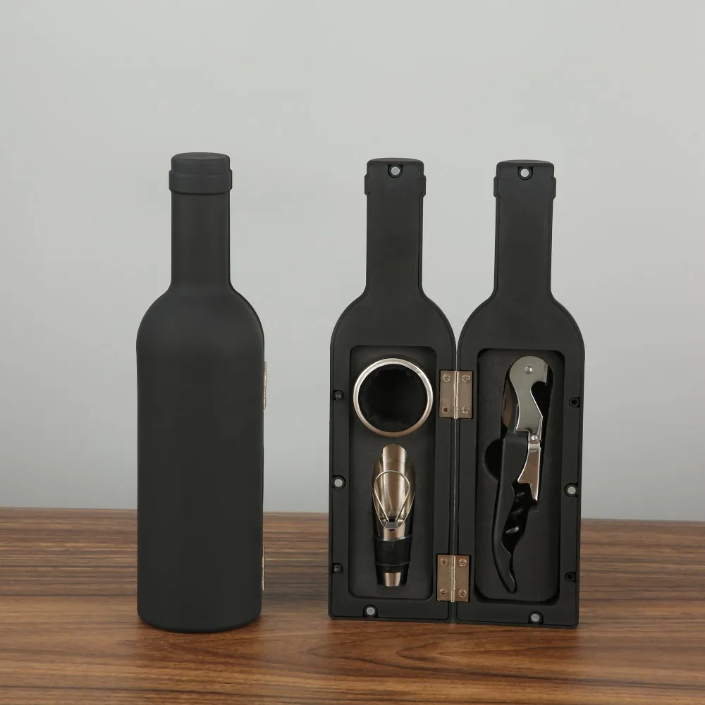 Creative Bottle Shape Corkscrew Set Stainless Steel Simulation Red Wine Tool Kit High-End Portable Wine Opener Set Gift