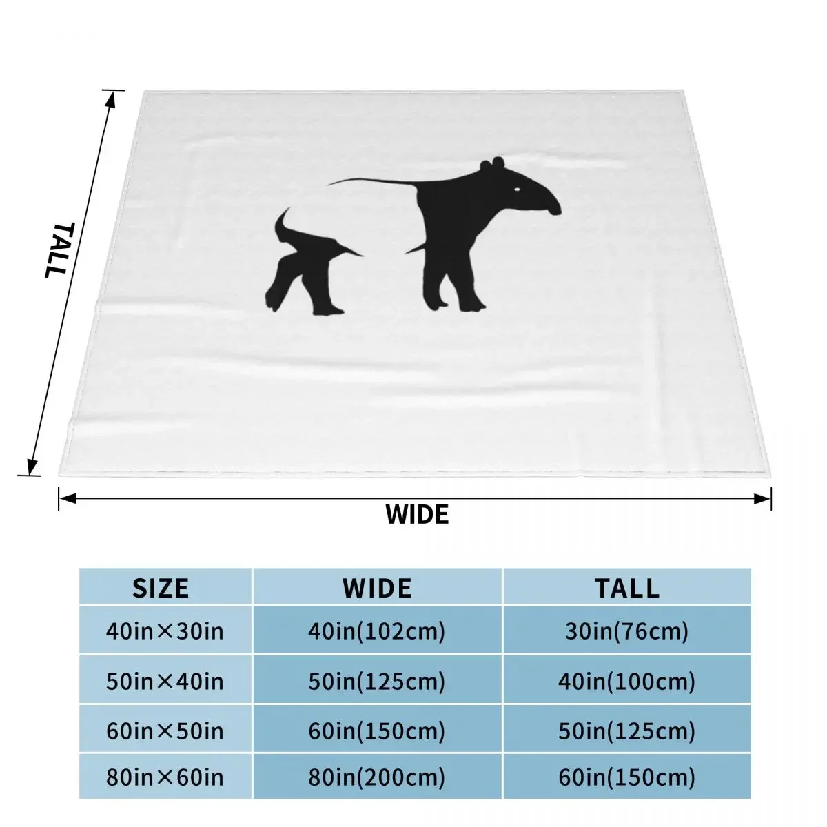 Tapir Animal Throw Blanket Sofa blankets ands Personalized Gift Thermal Blankets