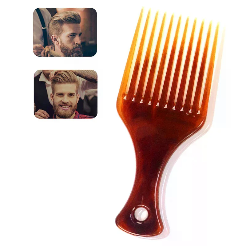 Wide Teeth Brush Pick Comb Fork Hairbrush Insert Hair Pick Comb Plastic Combs For Curly Afro Hair Styling Tools For Women Men