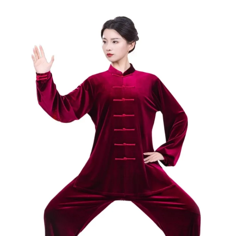 

Velvet Tai Chi Suit Winter Thick Warm Kung Fu Uniform for Women Men Unisex Martial Arts Clothing Elegant Embroidery
