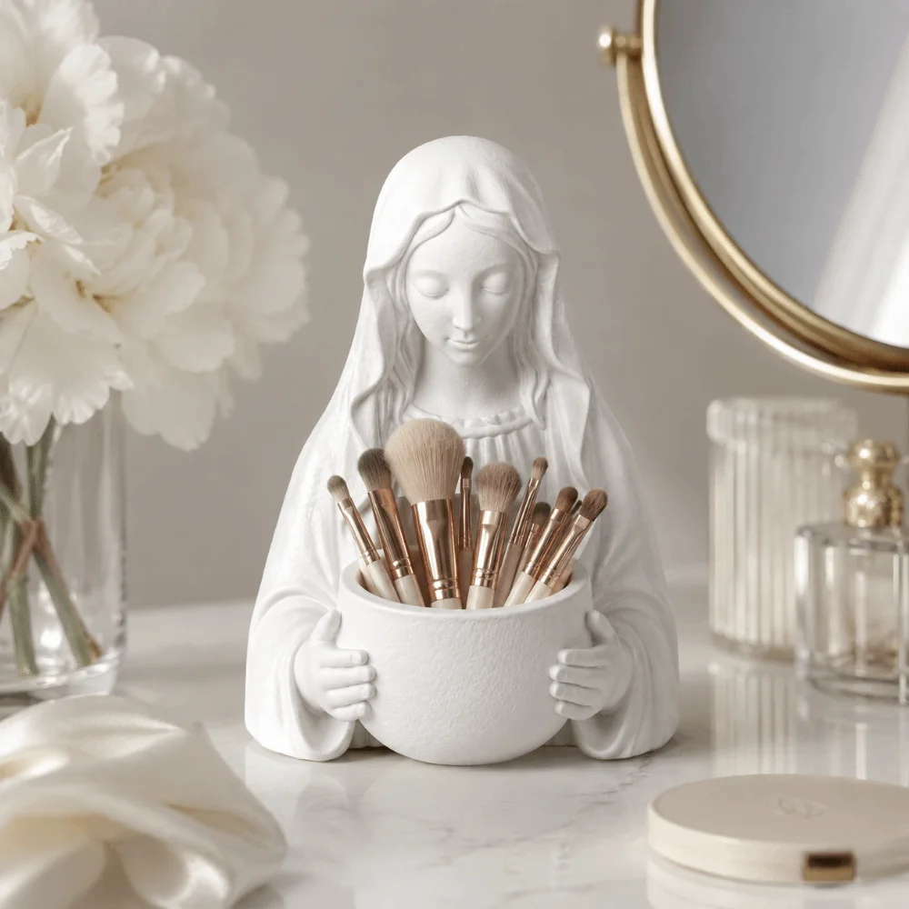 Exquisite Figurine 3D Printed Flower Pot DIY Jewelry Holder Pray Girl Statue Prayer Sculpture Decor Desktop Ornaments Garden