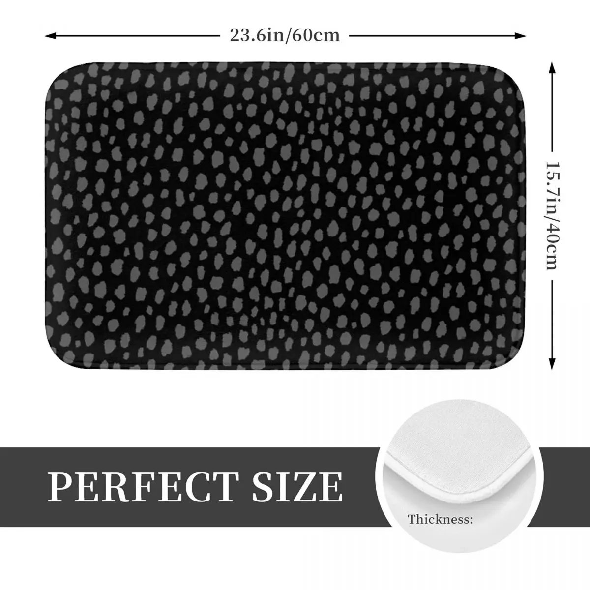 Dalmatian Spots (grayblack) Doormat Non-slip Super Absorbent Bath Mats Home Entrance Rugs Kitchen Bedroom Carpet Hallway Footpad