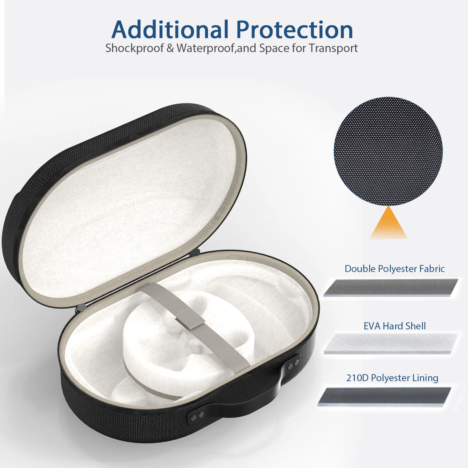 Kopfband mit 10000-mAh-Akku für Meta Quest 2/Quest 3/3S VR-Headset, Elite-Ersatzband für verbesserten Tragekomfort, 15/18-W-Schnellladung. – Detail 13