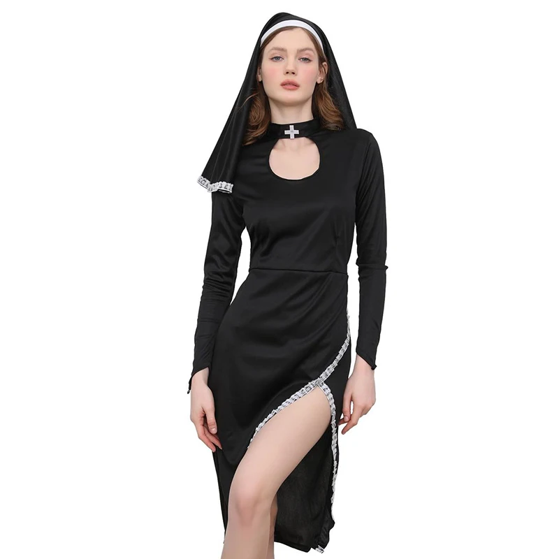 أزياء الهالوين نون التأثيرية للنساء البالغات، أزياء مثيرة للديكور من ألياف البوليستر، أزياء المسرح