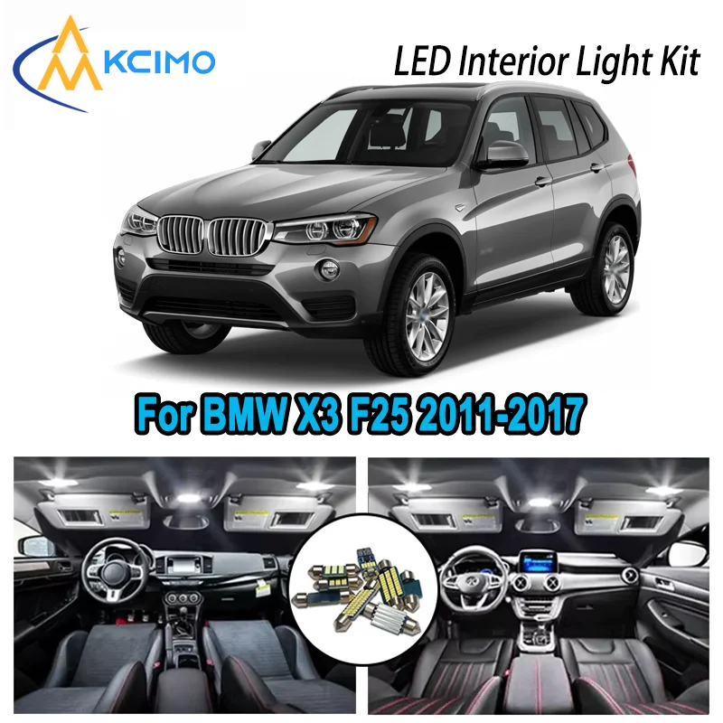 

Premium Bright LED Interior Light Kit for BMW X3 F25 2011-2017 2012 2013 2014 Dome Map Trunk Car Lamps with Canbus No Error