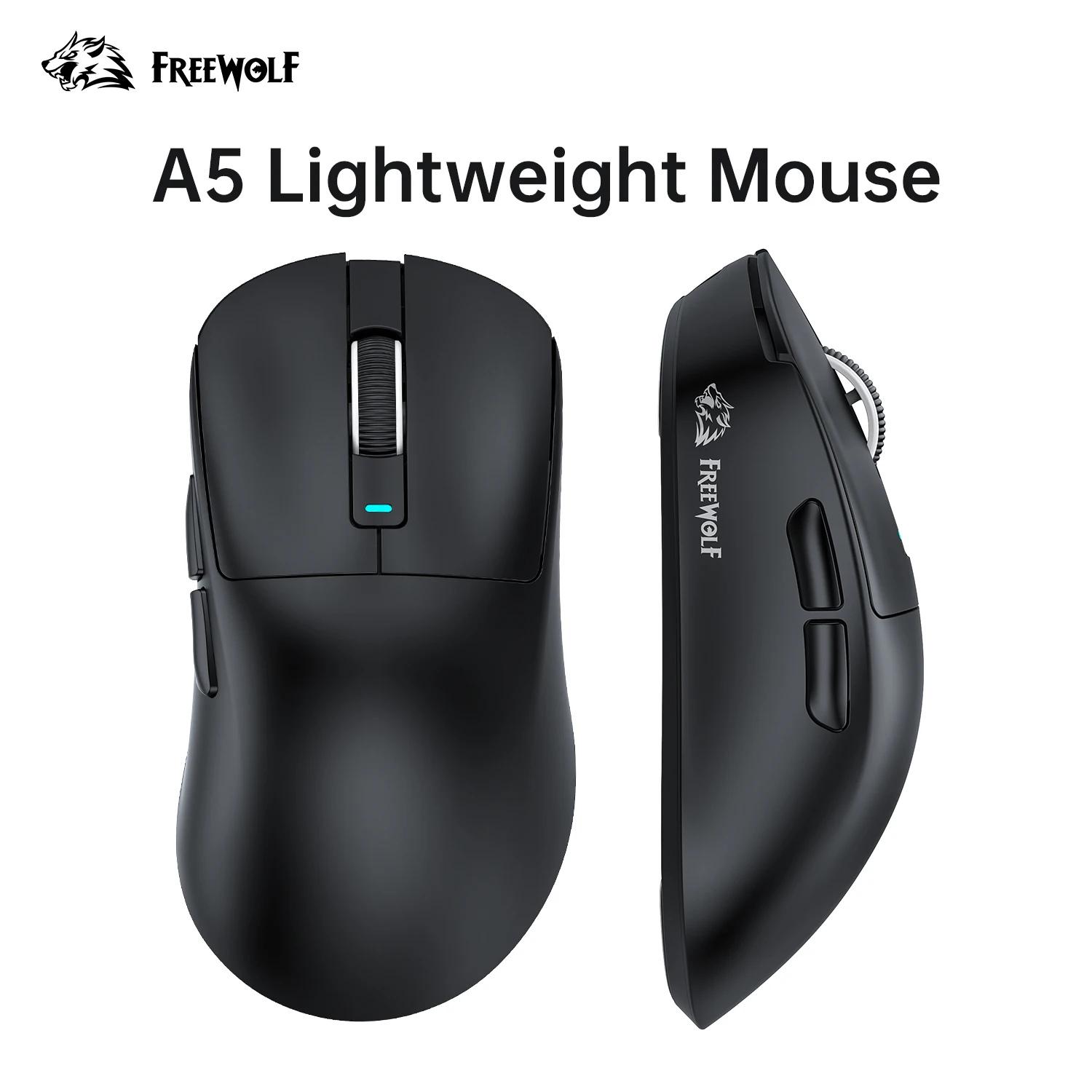 

Wireless 1K Hz A5 Gaming Mouse FREEWOLF PAW3311 Sensor 24000DPI 59g Right-Hand Ergonomic HUANO 80M Switch Tri-Mode