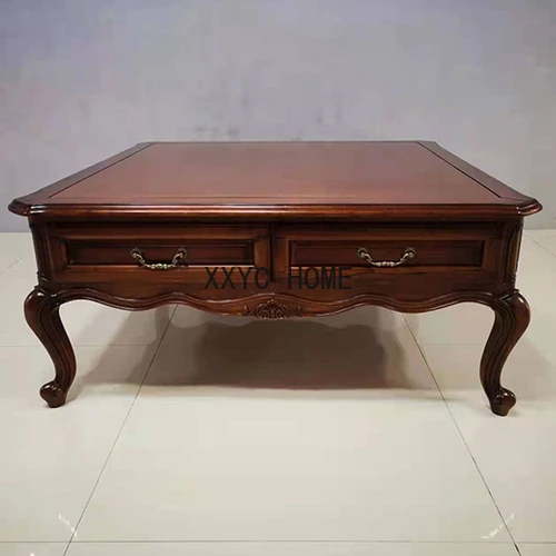 Mesa de té  madera nogal negro, todos los troncos  madera maciza con mesa  cuadrada,