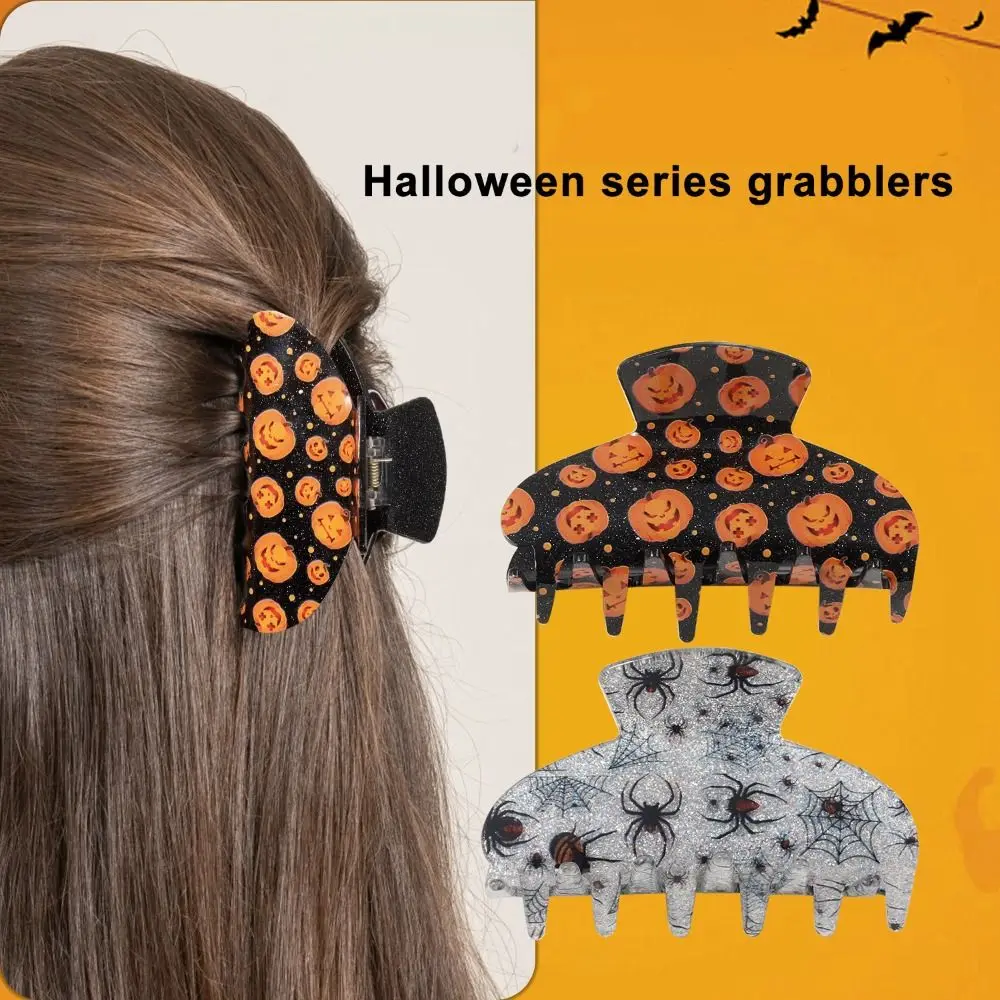 PVC Halloween Hair Claw Spider Magic Hat Pumpki Hair Clip Cartoon Witch Hat Acrylic Ghost Hairpin Fashion Lovers - view 2