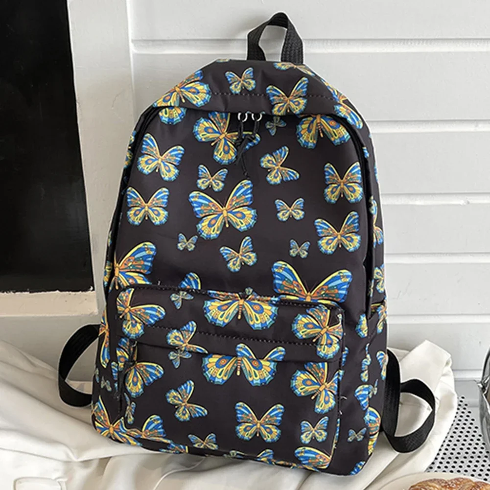 Nylon Student Schoolbag Women Backpack for Grils Teens Book Bag School Backpack Butterfly Waterproof Women Laptop Backpack 2023