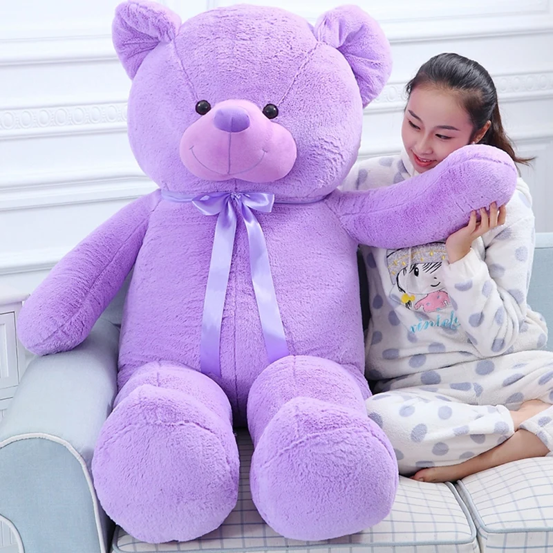 40-120cm Giant Purple Bear Plush Toys Hug Figurine Ribbon Dolls  Valentine's Day Birthday Gift for Girlfriend Baby Kids