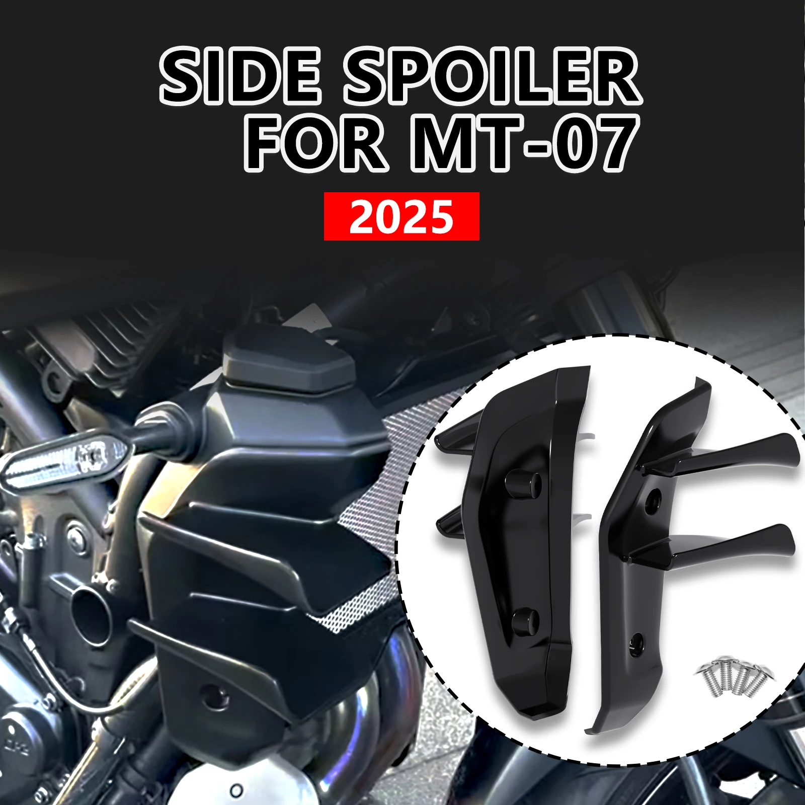 

Motorcycle side wings side spoiler fairing aerodynamic winglets fixed wing new accessories For YAMAHA MT07 MT-07 mt07 2025